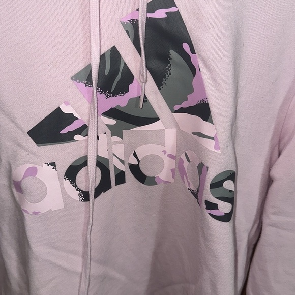 Adidas Light Pink Hoodie with Graphic Logo - Picture 2 of 5